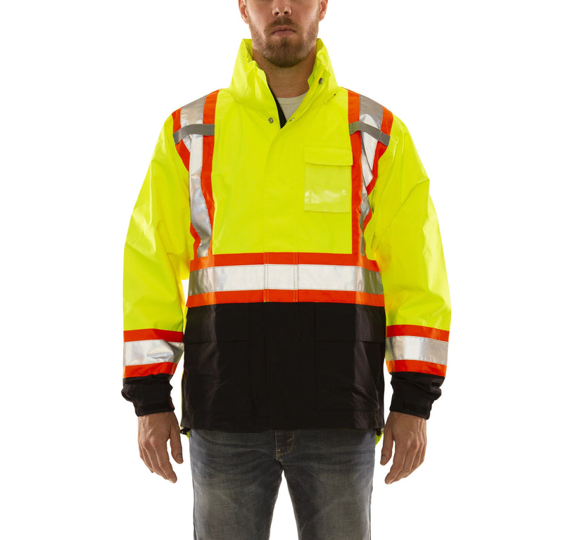 Men's USA Classic Safety Yellow Windbreaker Cycling Jacket